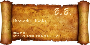 Bozsoki Buda névjegykártya